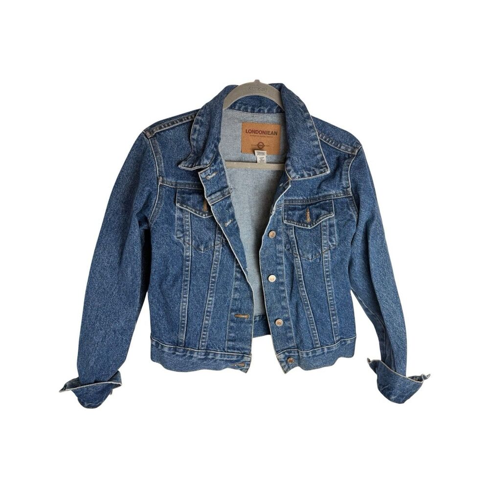 London Jean Denim Jacket Blue Size S Made in USA Y2K